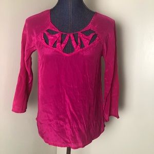 Maeve Anthropologie pink top